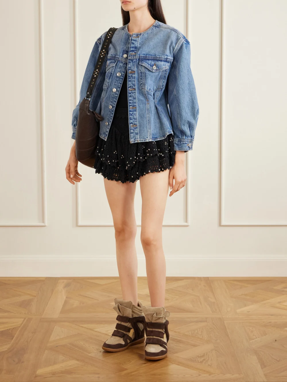 Isabel Marant Bekett Two-tone Suede Wedge Sneakers, styled view