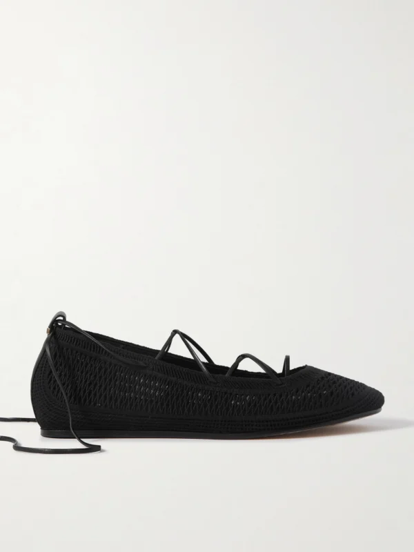Isabel Marant Belna Leather-trimmed Woven Ballet Flats