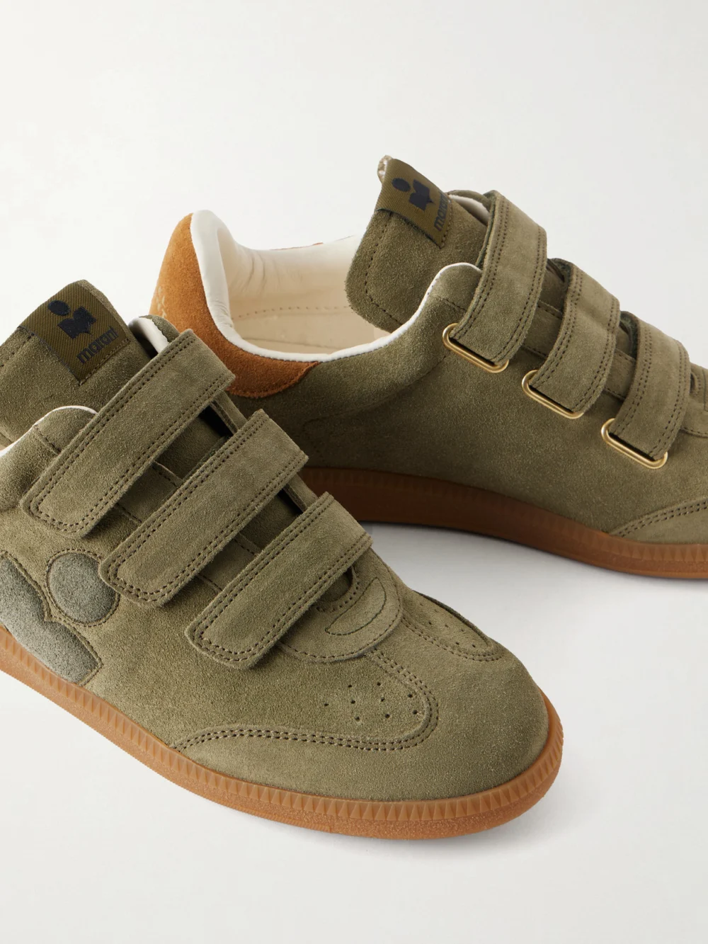 Close-up detail of the Isabel Marant Beth Suede Sneakers