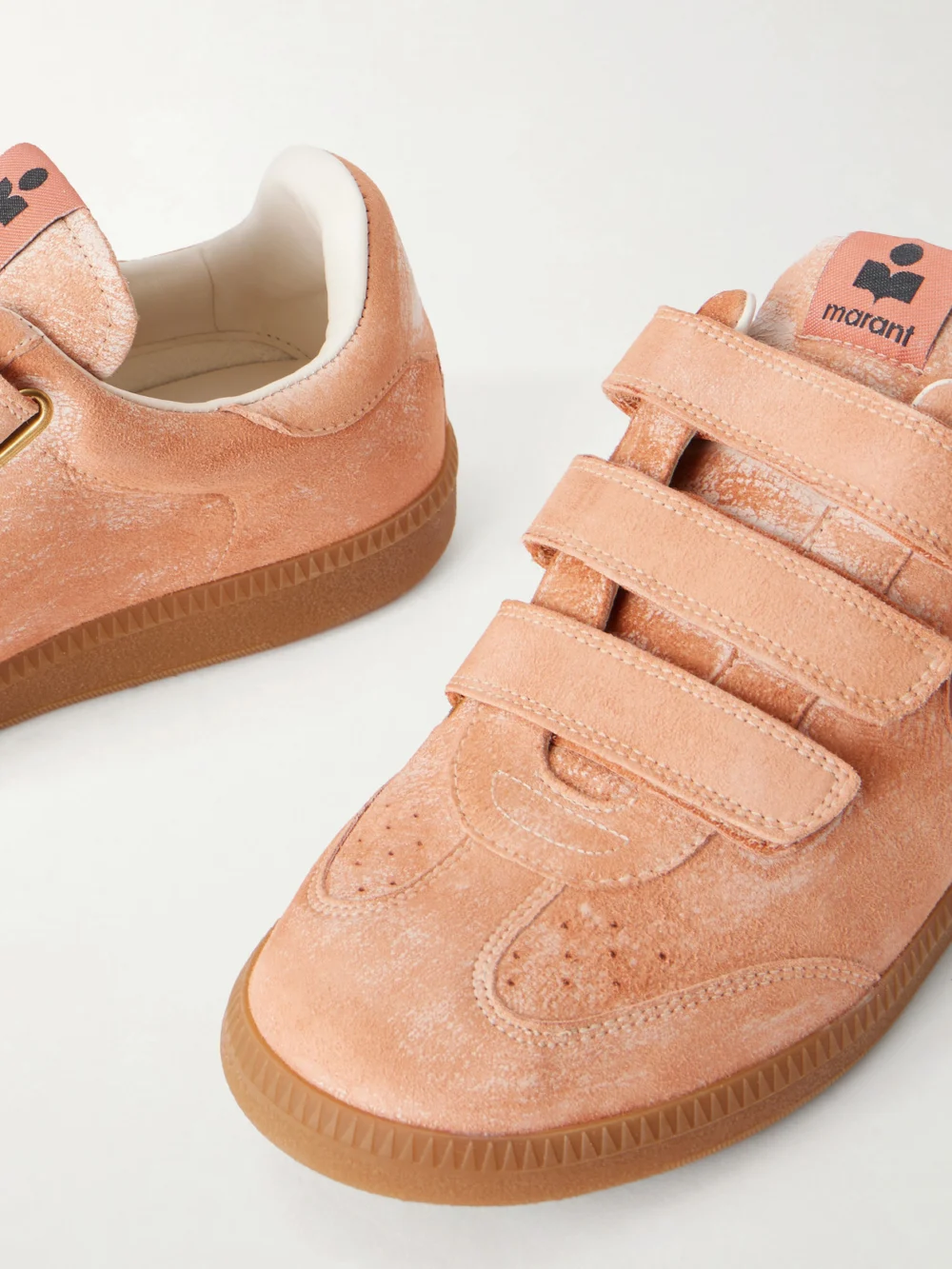 Close-up detail of the Isabel Marant Beth Suede Sneakers