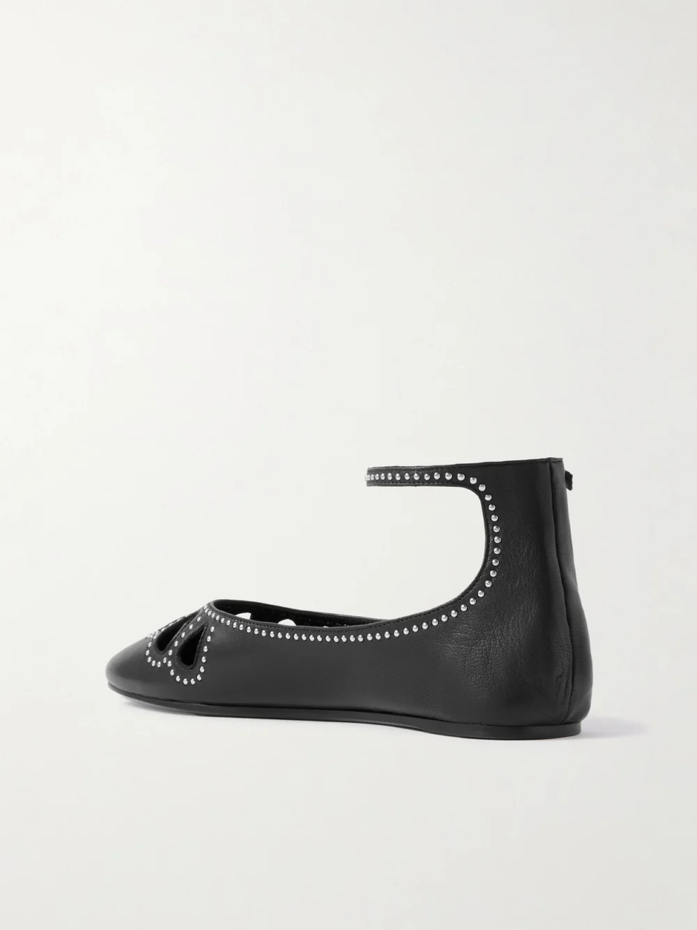 Back view of the Isabel Marant Bloris Studded Cutout Leather Ballet Flats