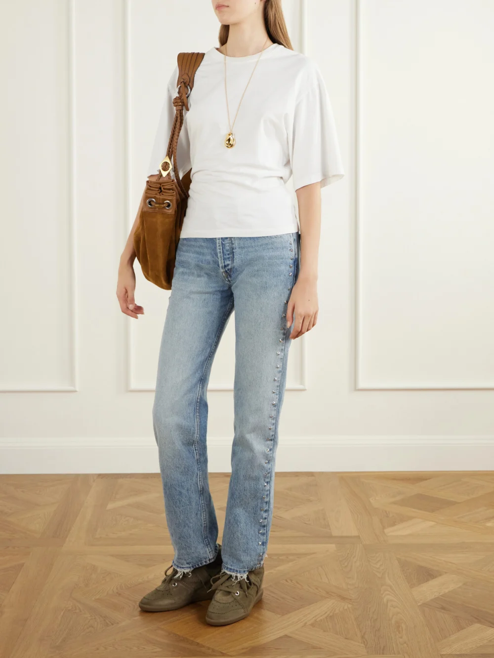 Isabel Marant Bobby Suede Wedge Sneakers, styled view