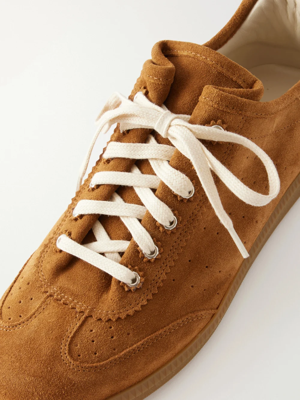 Close-up detail of the Isabel Marant Brecy Leather-trimmed Suede Sneakers
