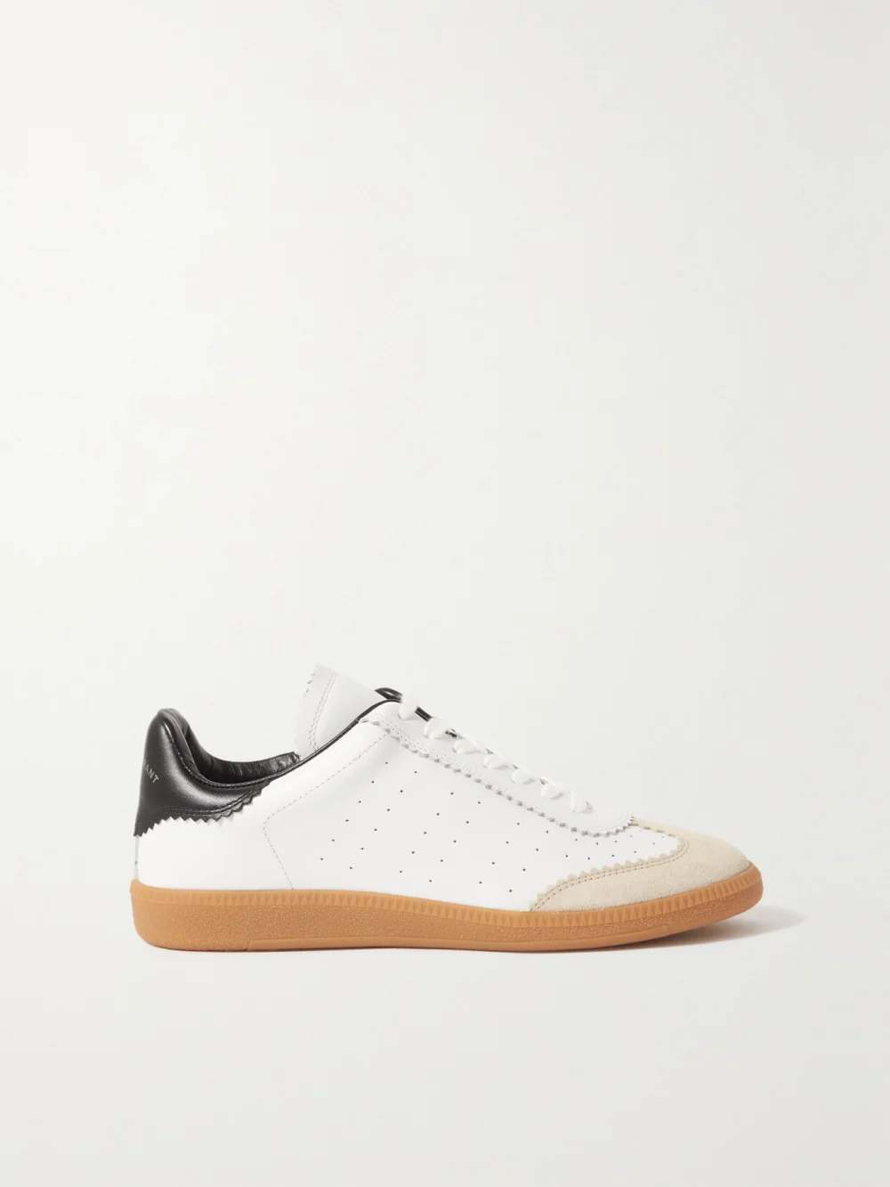 Isabel Marant Bryce Suede-trimmed Perforated Leather Sneakers in white