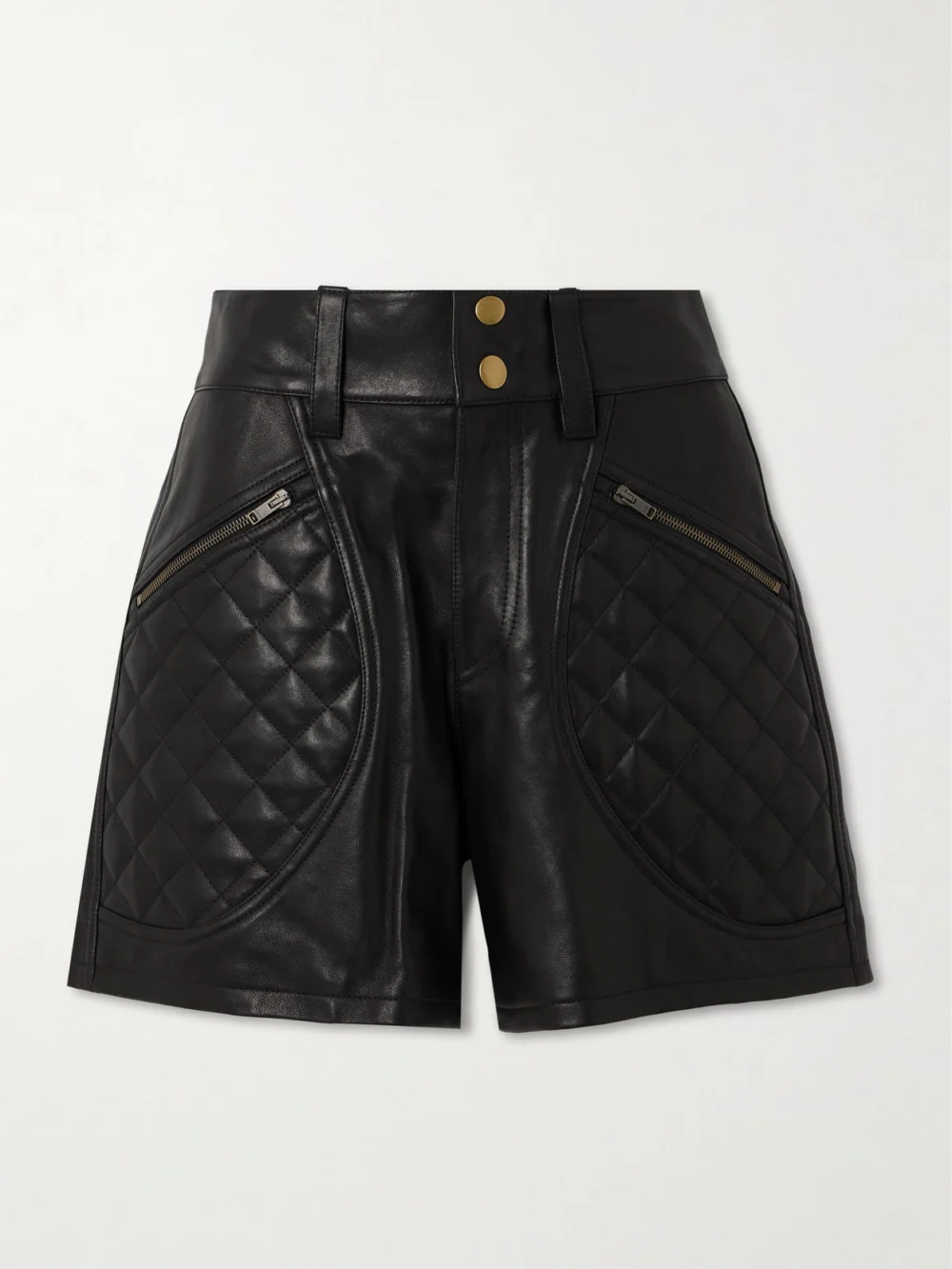 Isabel Marant Candice Quilted Leather Shorts in black