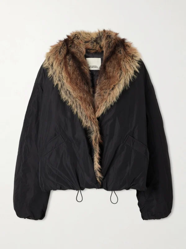 Isabel Marant Charone Reversible Plush-trimmed Shell Jacket