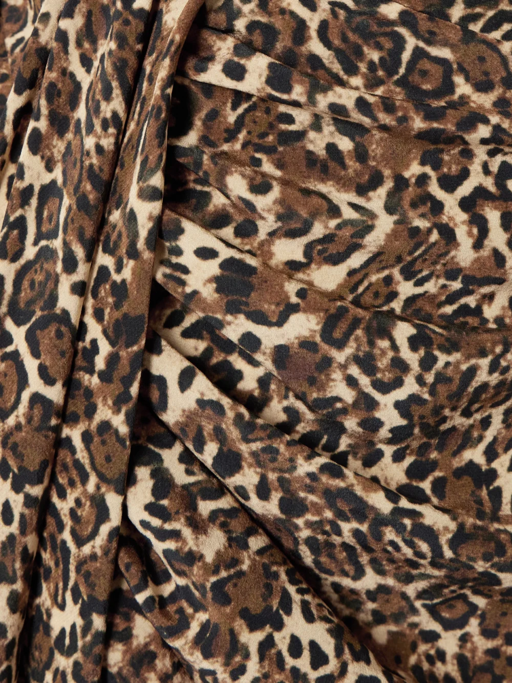 Close-up detail of the Isabel Marant Cleora Asymmetric Belted Leopard-print Stretch-silk Dress