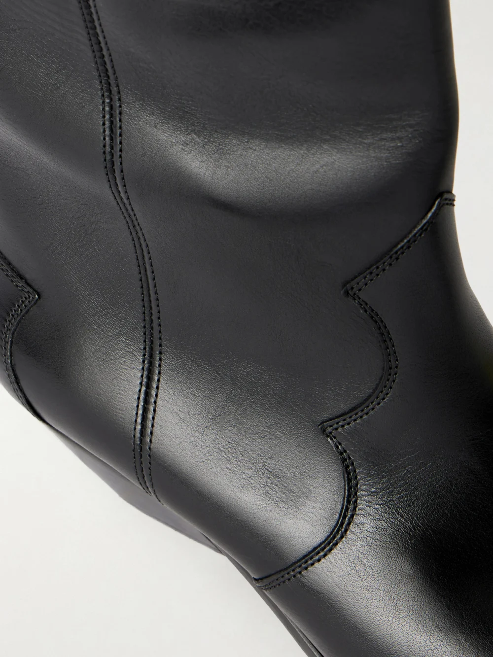 Close-up detail of the Isabel Marant Denvee Leather Boots
