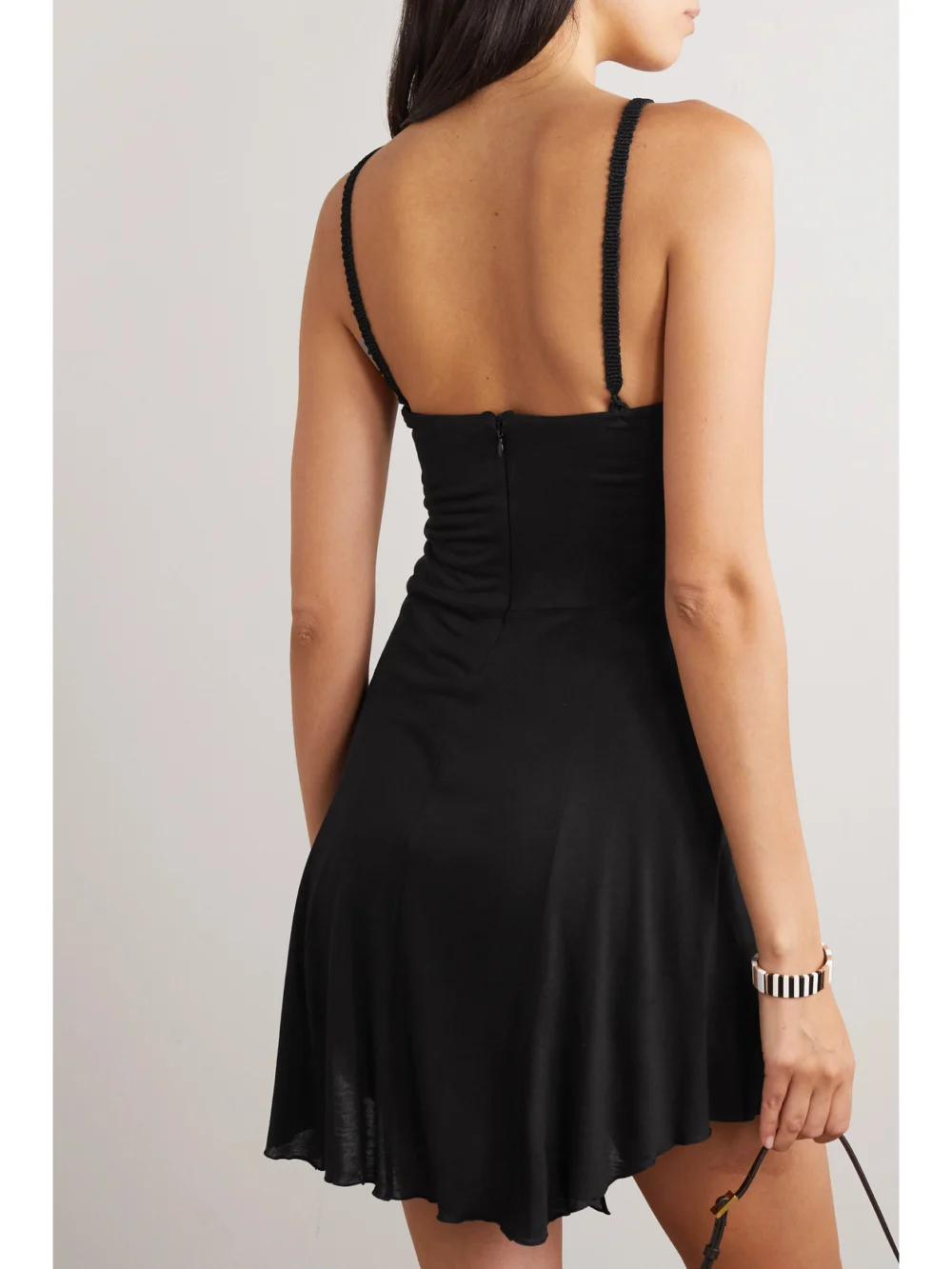 Back view of the Isabel Marant Diana Macramé-trimmed Jersey Mini Dress