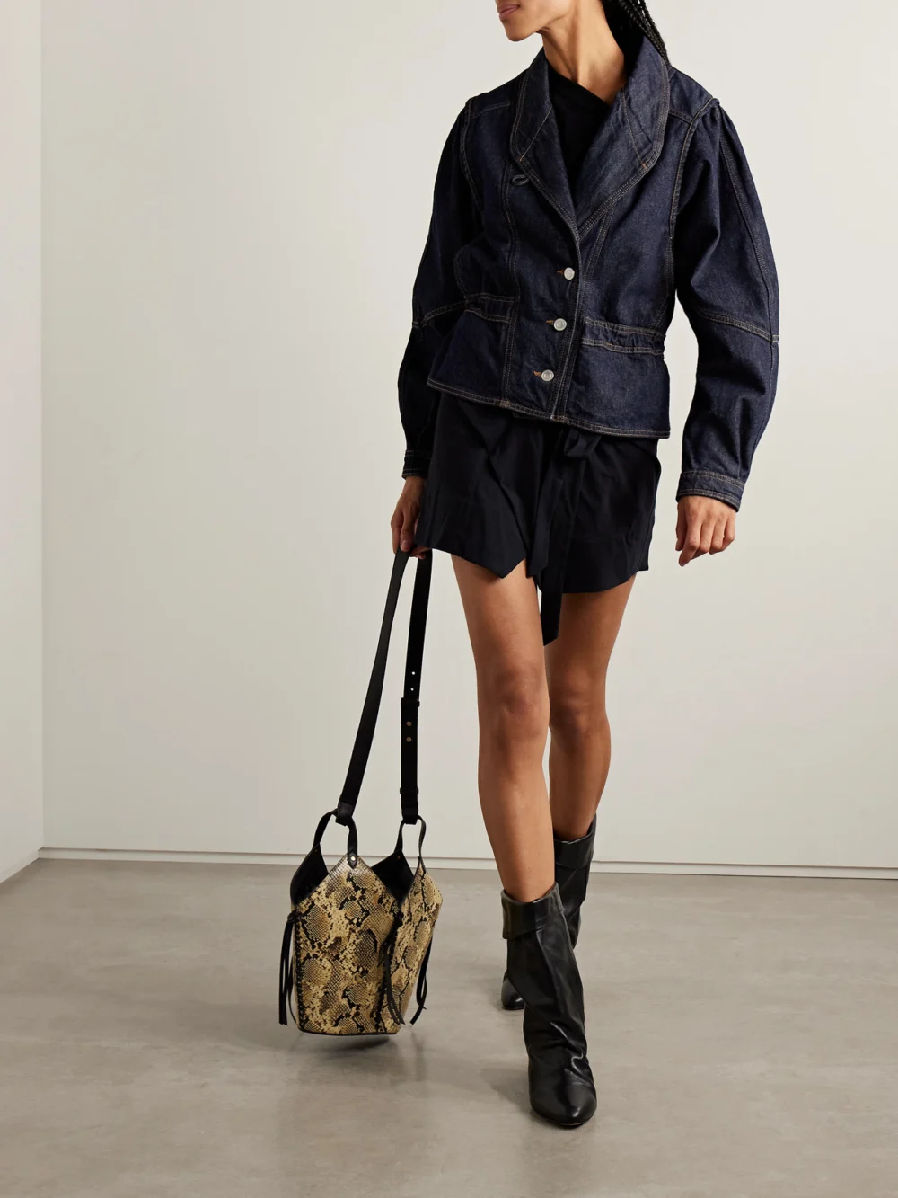 Isabel Marant Dolie Denim Jacket, worn by a model