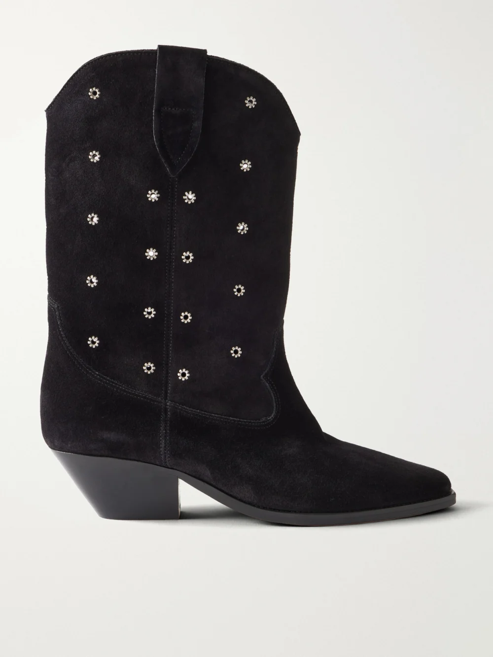 Isabel Marant Duerto Eyelet-embellished Suede Ankle Boots in black