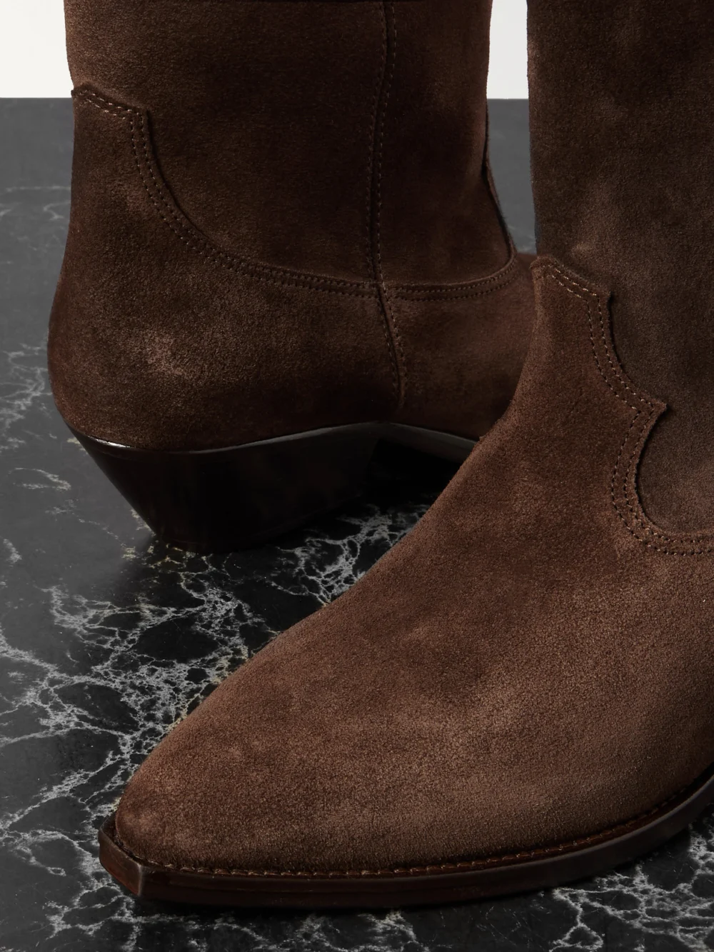 Close-up detail of the Isabel Marant Duerto Suede Boots
