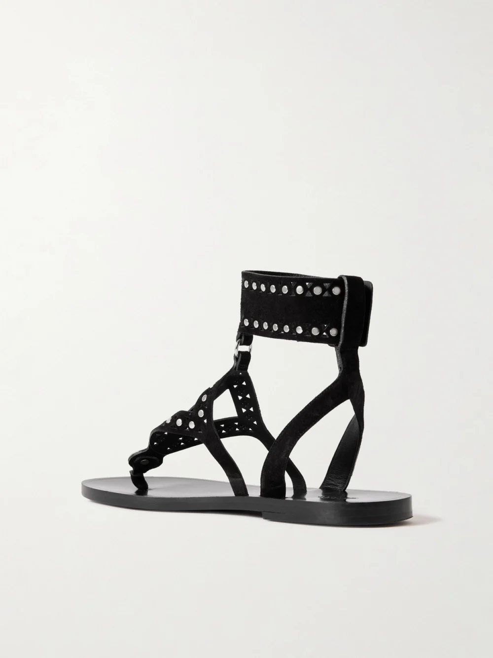 Back view of the Isabel Marant Edil Cutout Studded Suede Sandals
