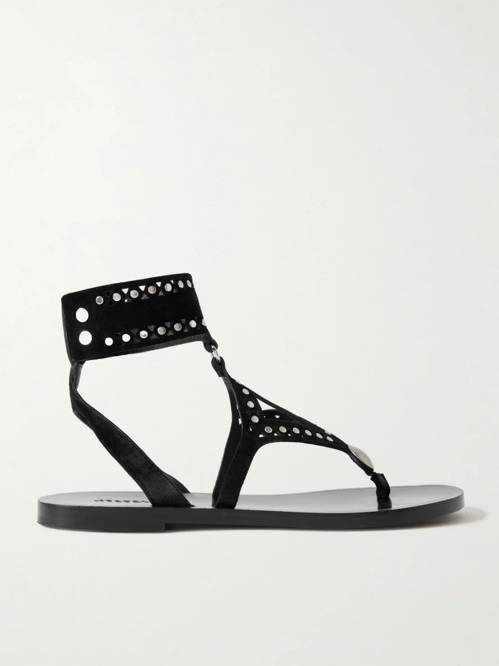 Isabel Marant Edil Cutout Studded Suede Sandals in black