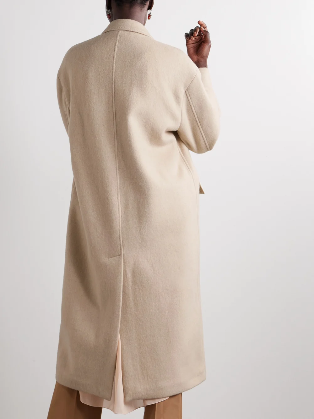 Back view of the Isabel Marant Efezia Brushed Wool-blend Coat