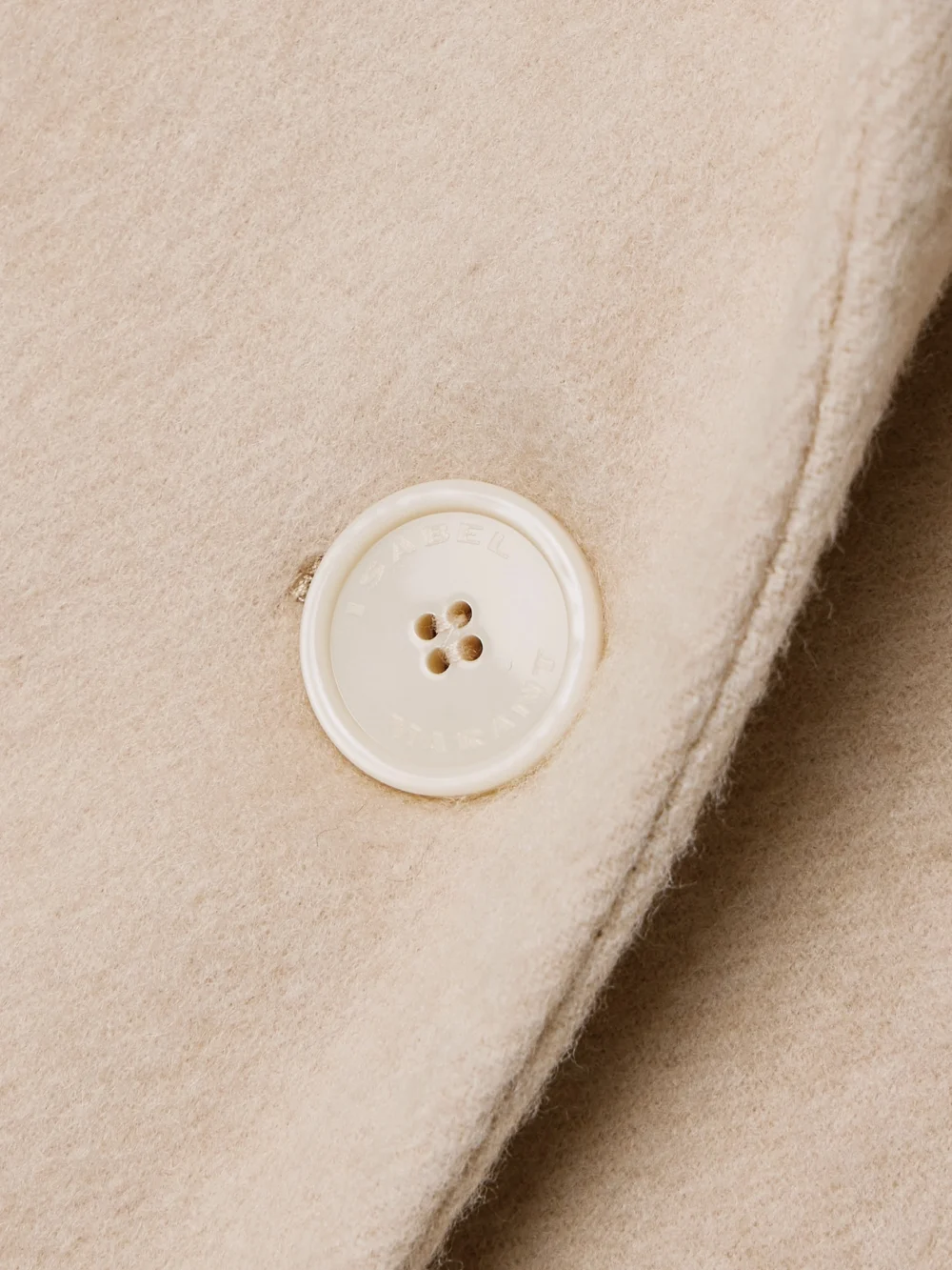 Close-up detail of the Isabel Marant Efezia Brushed Wool-blend Coat