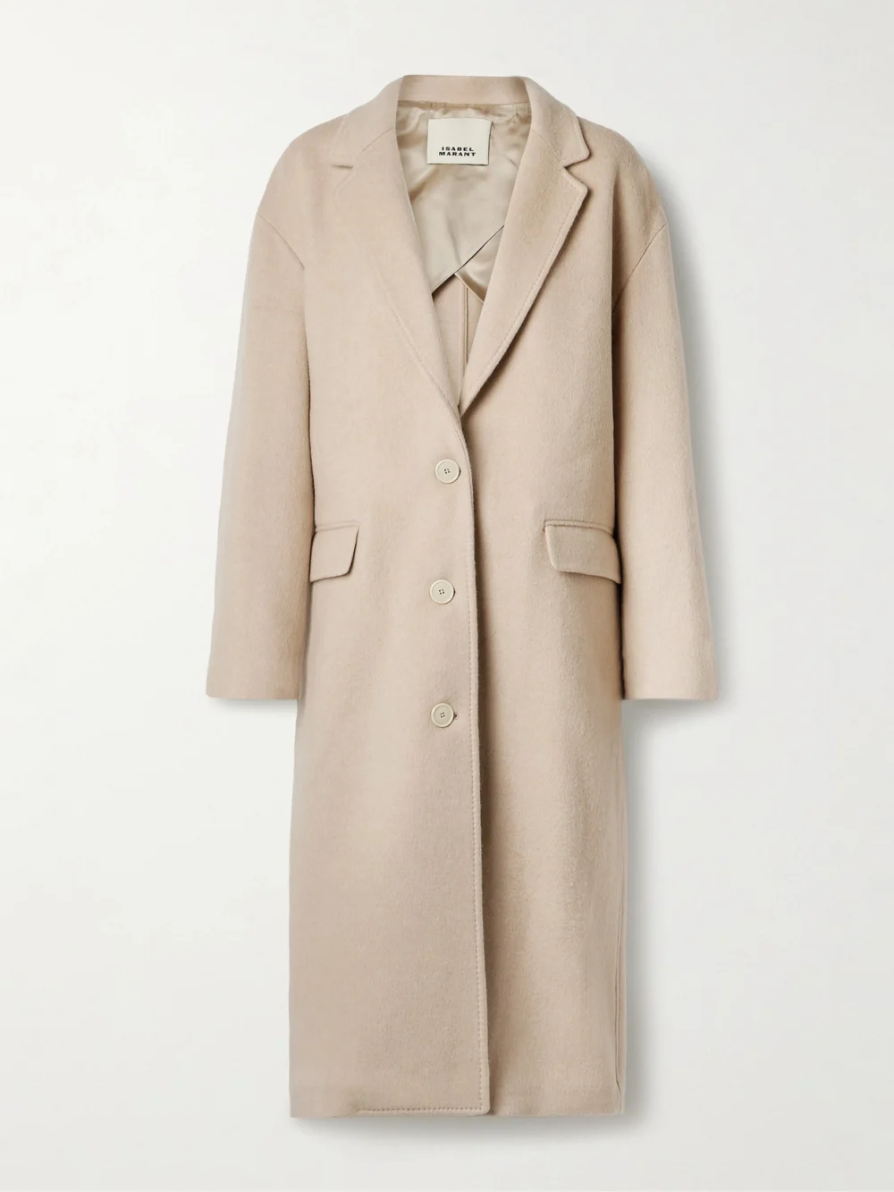 Isabel Marant Efezia Brushed Wool-blend Coat in beige
