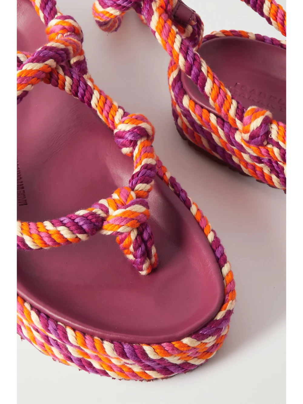Close-up detail of the Isabel Marant Erol Tasseled Rope Sandals