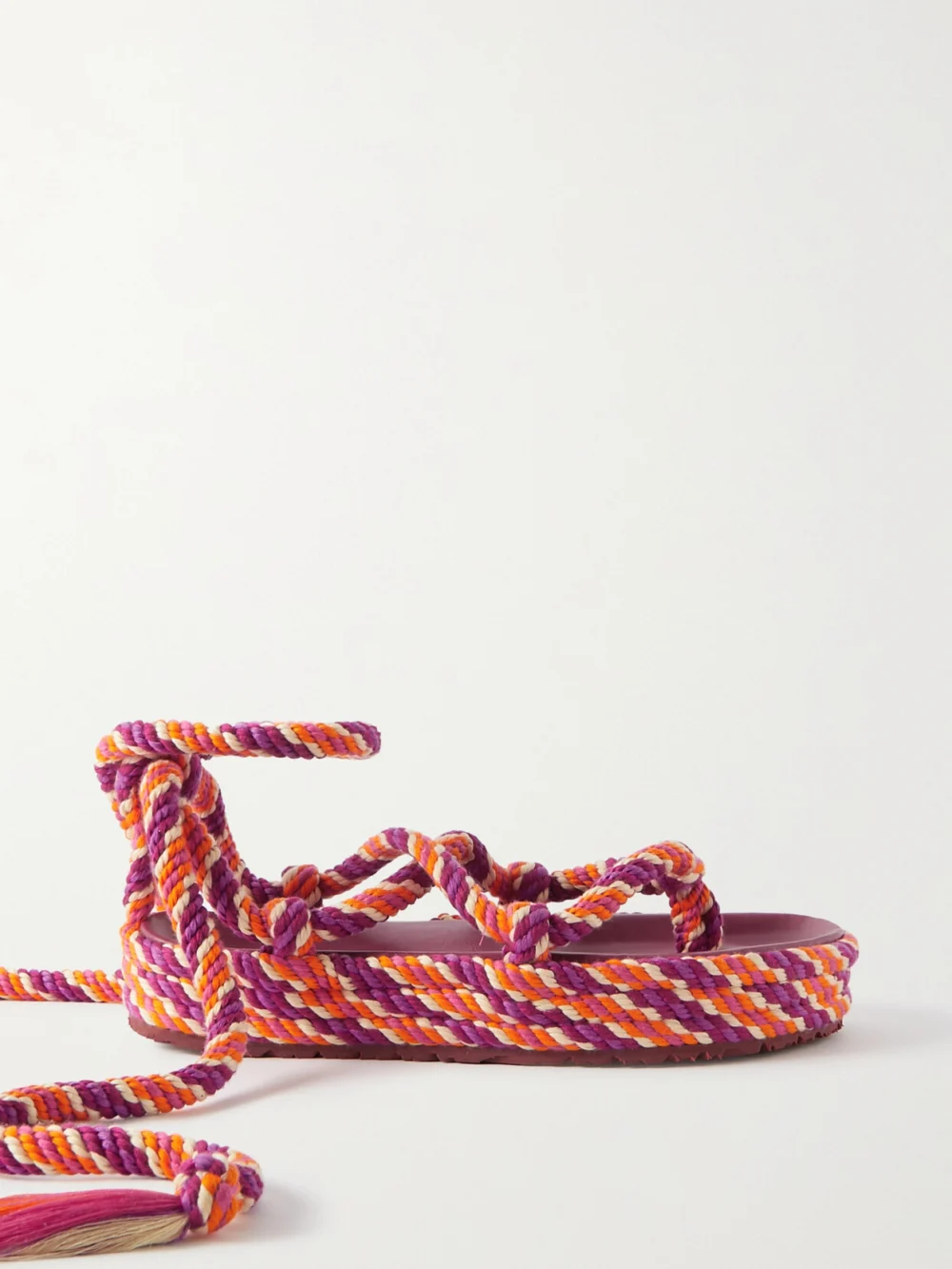 Isabel Marant Erol Tasseled Rope Sandals in orange