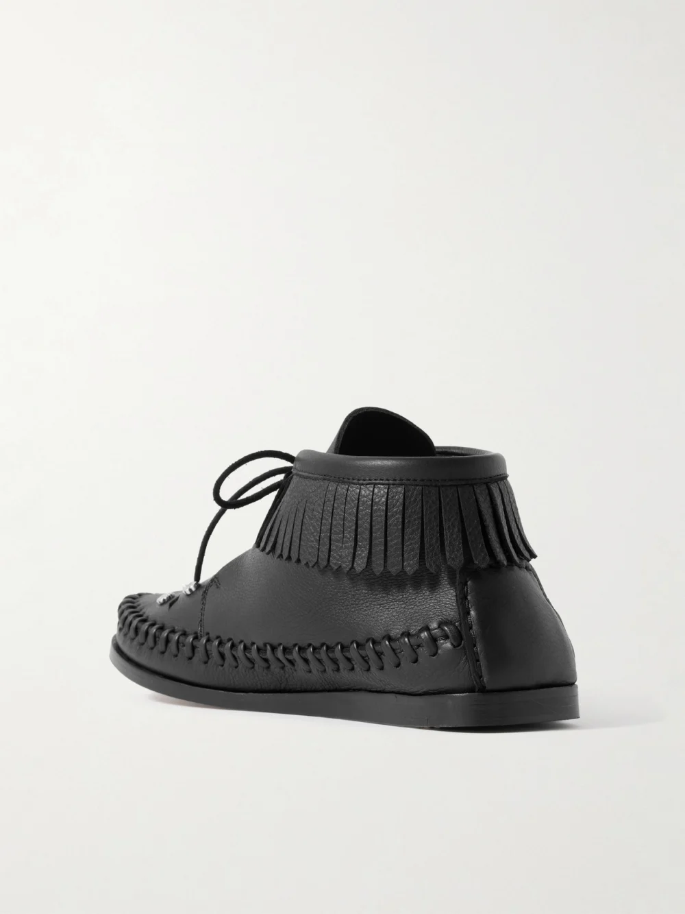 Back view of the Isabel Marant Felsa Fringed Embellished Leather Ankle Boots
