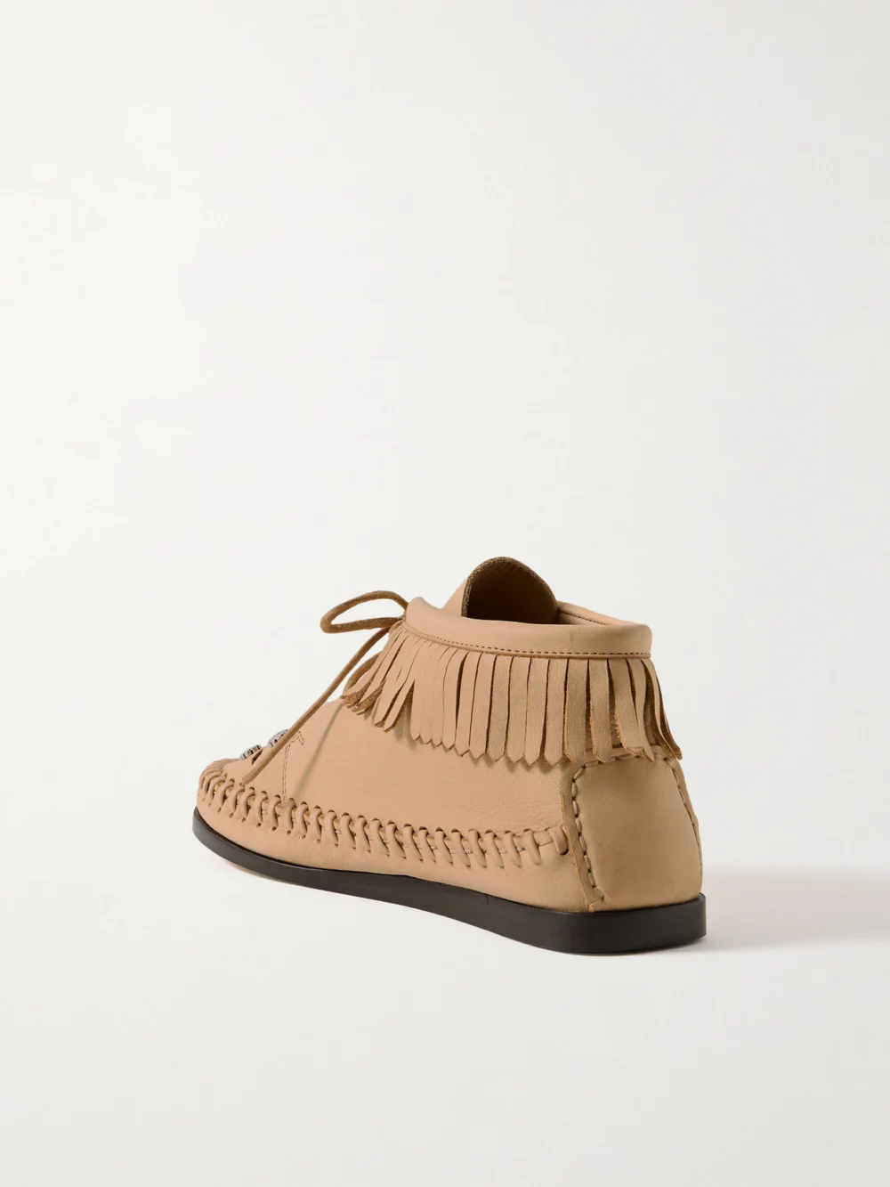 Back view of the Isabel Marant Felsa Fringed Embellished Suede Ankle Boots