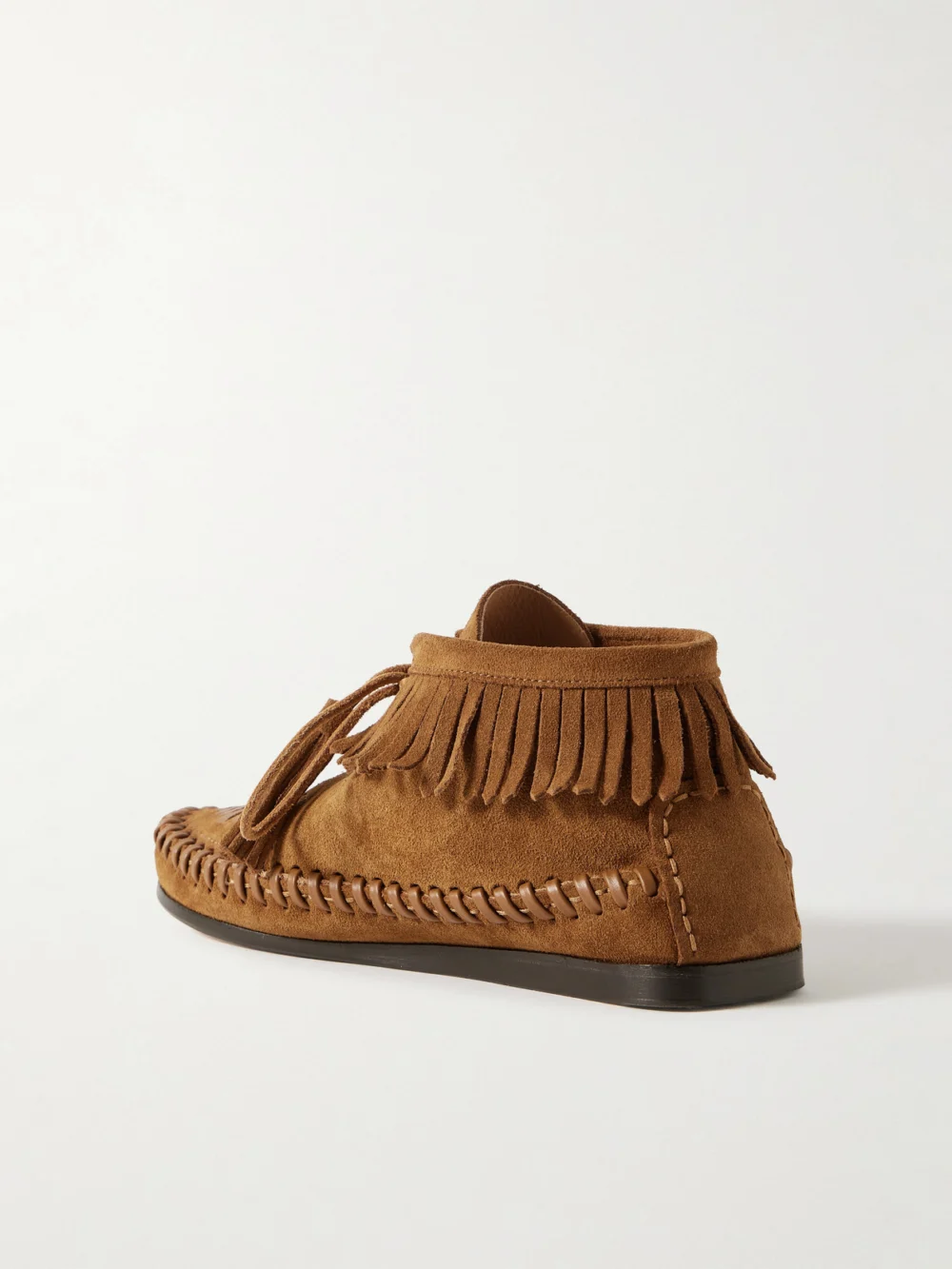 Back view of the Isabel Marant Felsa Fringed Tasseled Leather-trimmed Suede Ankle Boots