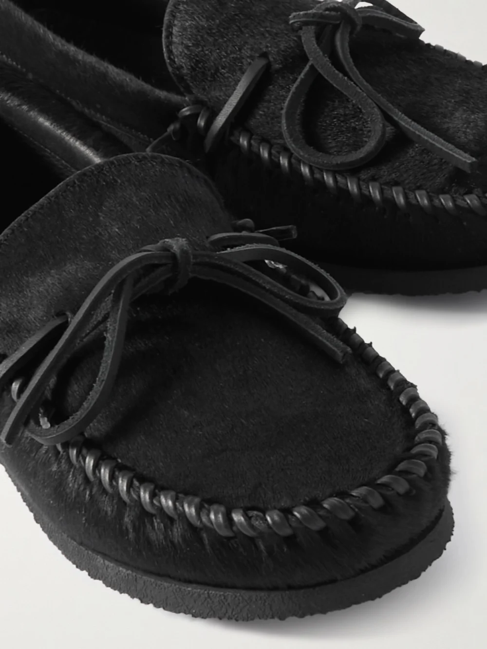 Close-up detail of the Isabel Marant Fitza Calf Hair Loafers