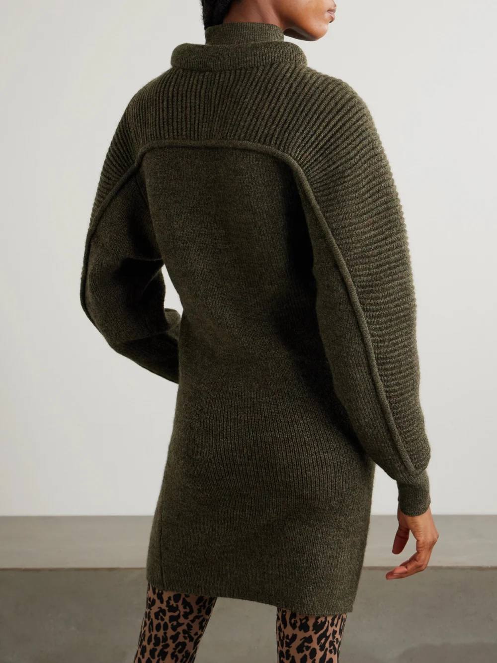 Back view of the Isabel Marant Hilde Ribbed Wool Mini Dress