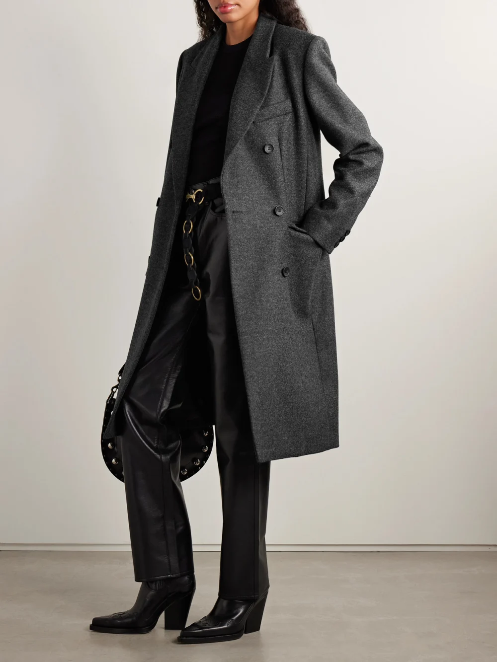Isabel Marant Irene Double-breasted Wool-felt Coat, worn by a model