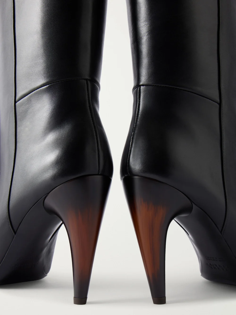 Close-up detail of the Isabel Marant Jany 100 Leather Knee Boots