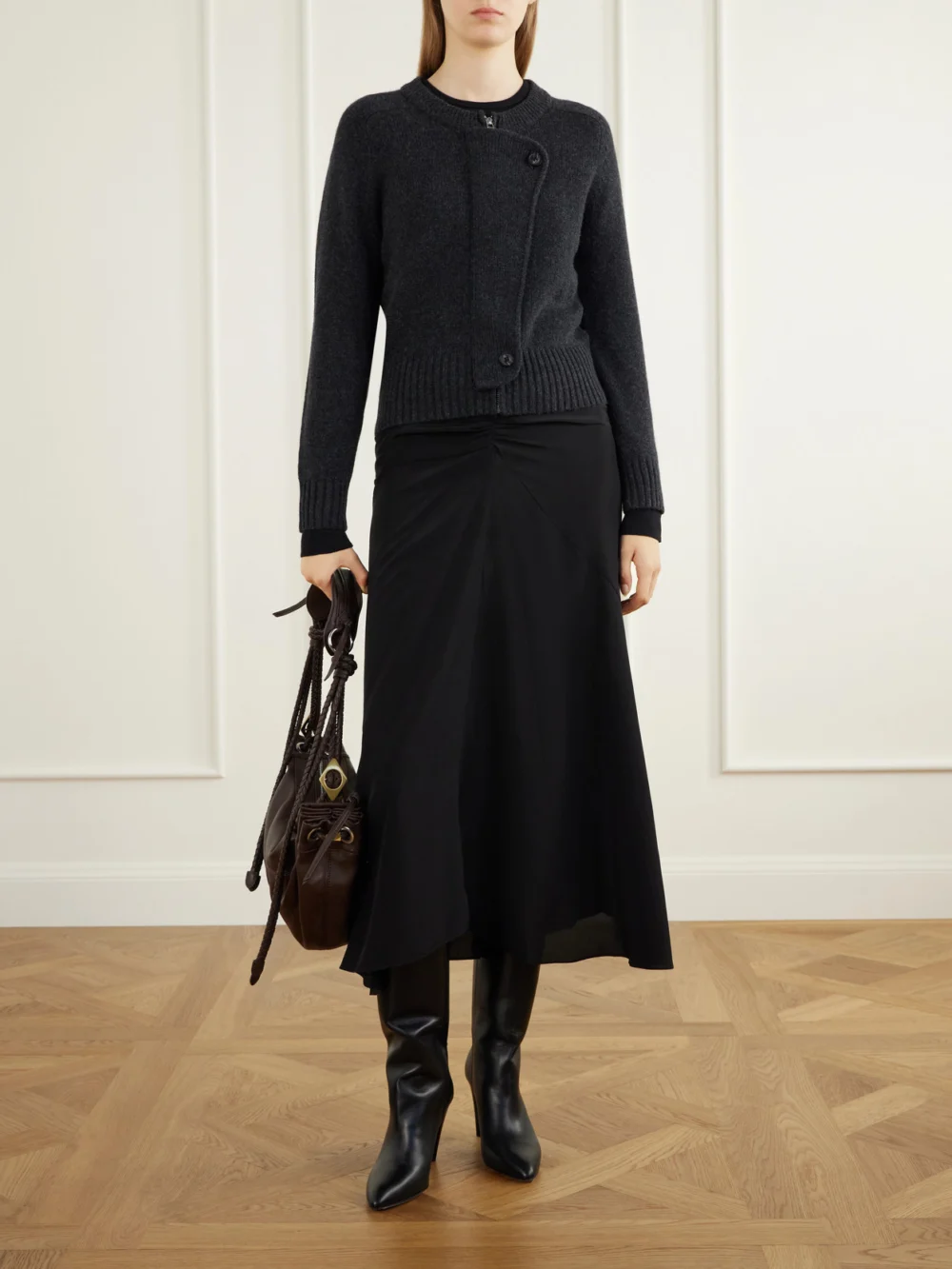 Isabel Marant Jany 100 Leather Knee Boots, styled view