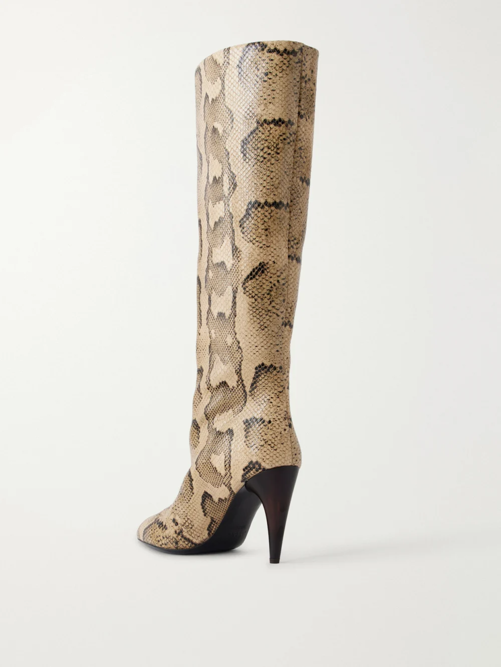 Back view of the Isabel Marant Jany 100 Snake-effect Leather Knee Boots