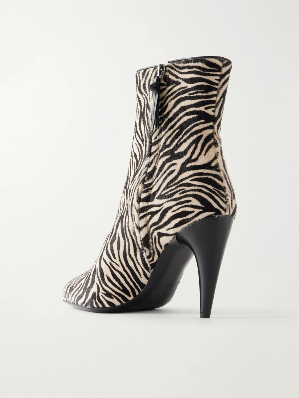 Back view of the Isabel Marant Jany 100 Zebra-print Calf Hair Ankle Boots
