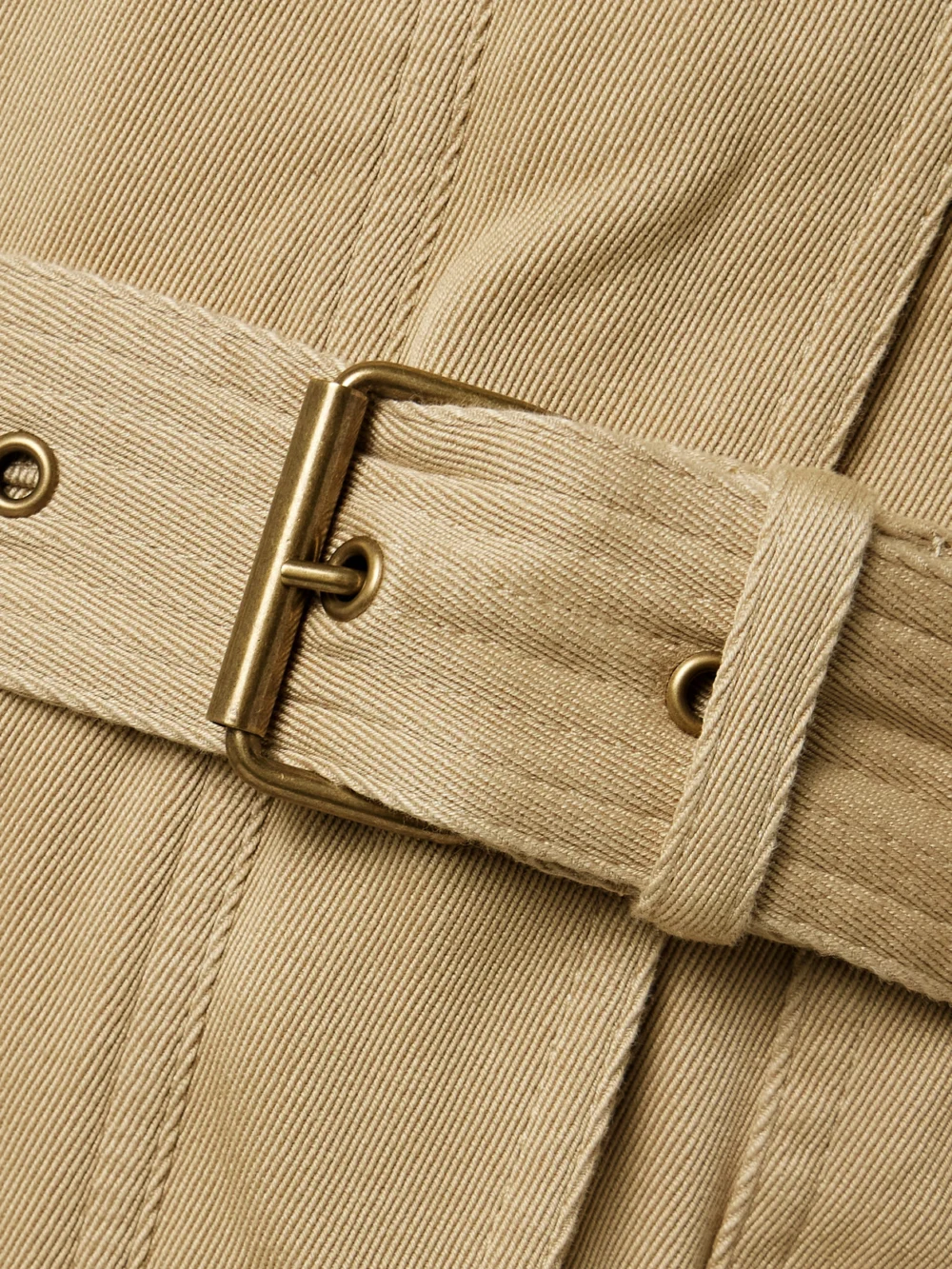 Close-up detail of the Isabel Marant Jelica Belted Cotton-twill Jumpsuit