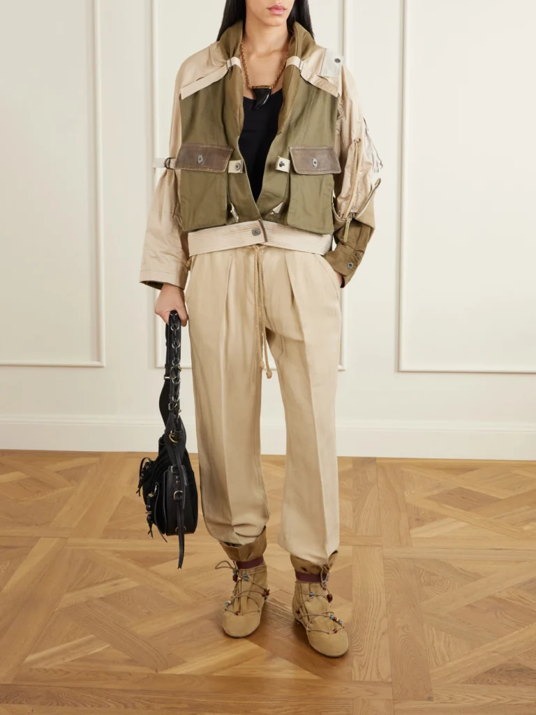 Isabel Marant Julissa Leather-trimmed Organic Cotton Jacket