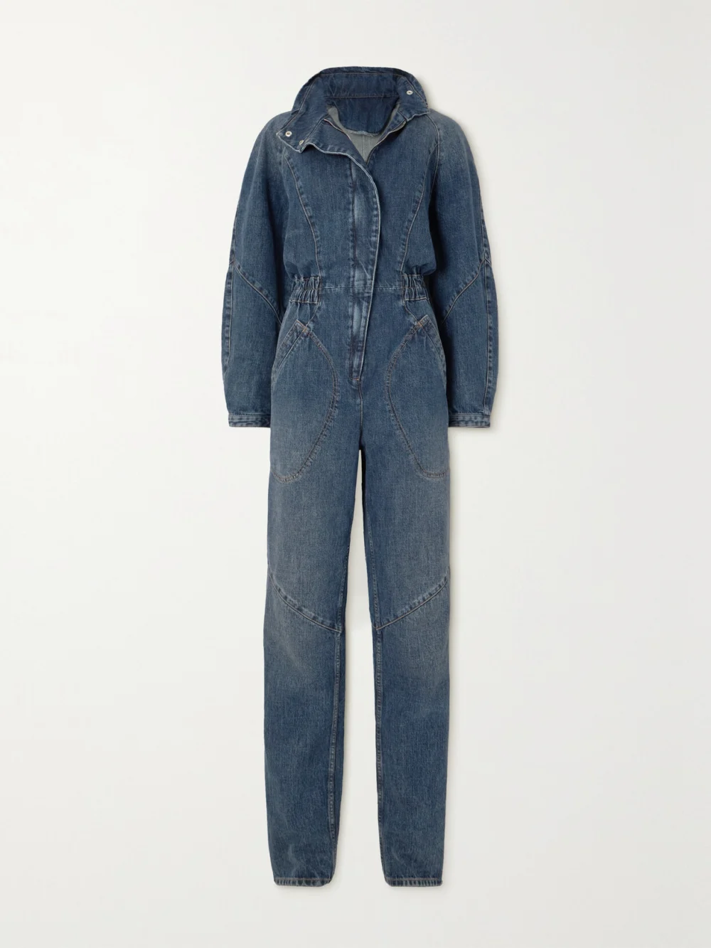 Isabel Marant Kimea Paneled Denim Jumpsuit in blue