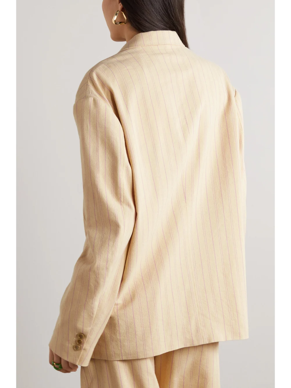 Back view of the Isabel Marant Klero Double-breasted Striped Crepe Blazer