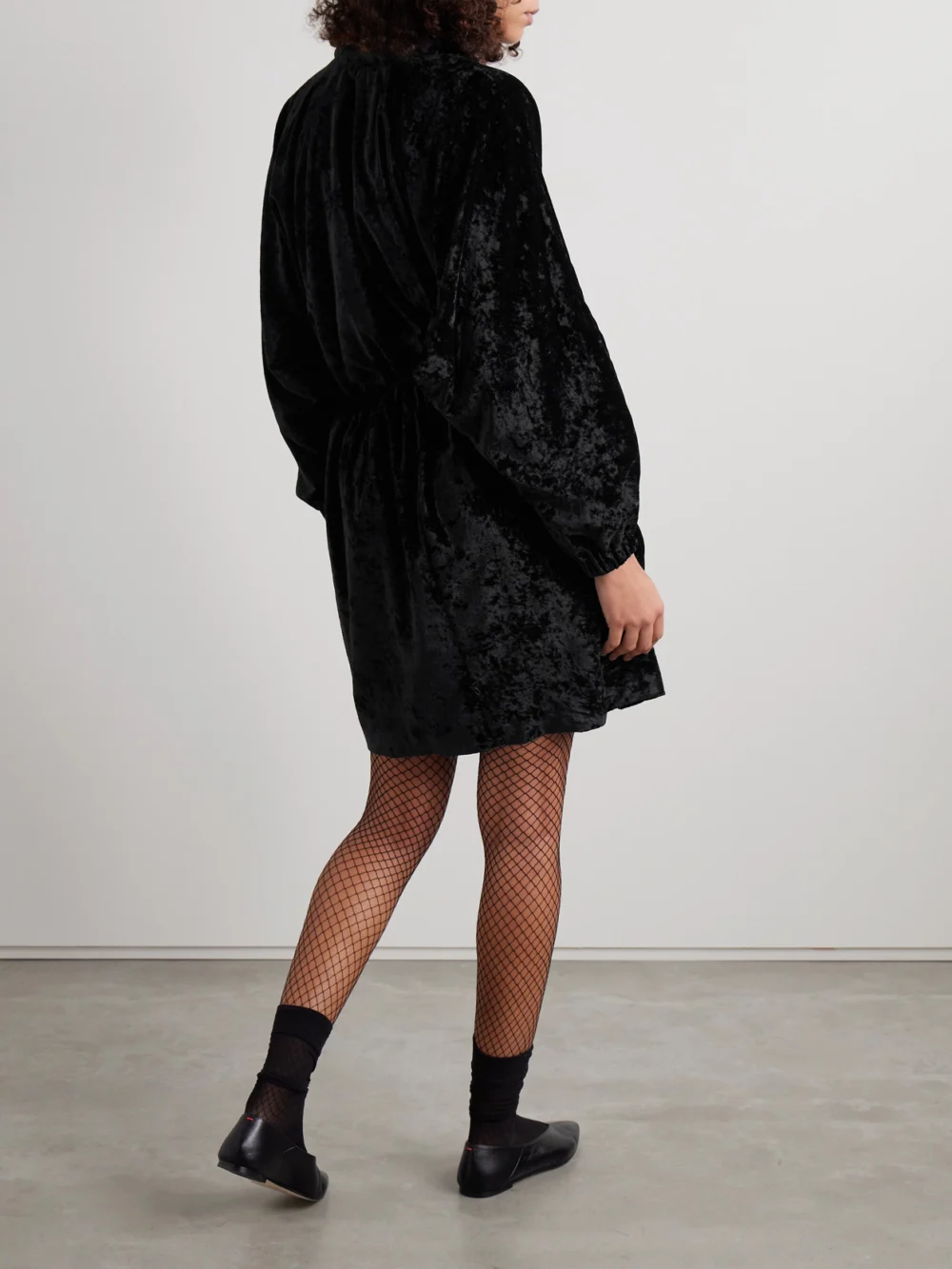 Back view of the Isabel Marant Lassie Crushed-velvet Mini Dress