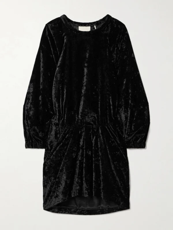 Isabel Marant Lassie Crushed-velvet Mini Dress
