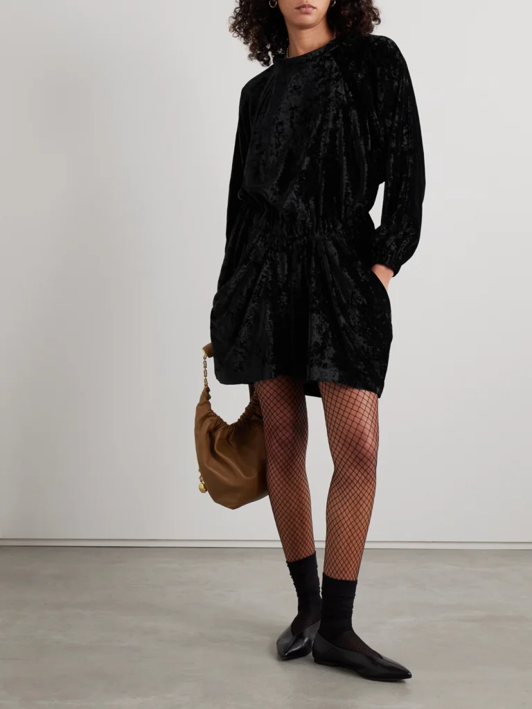 Isabel Marant Lassie Crushed-velvet Mini Dress