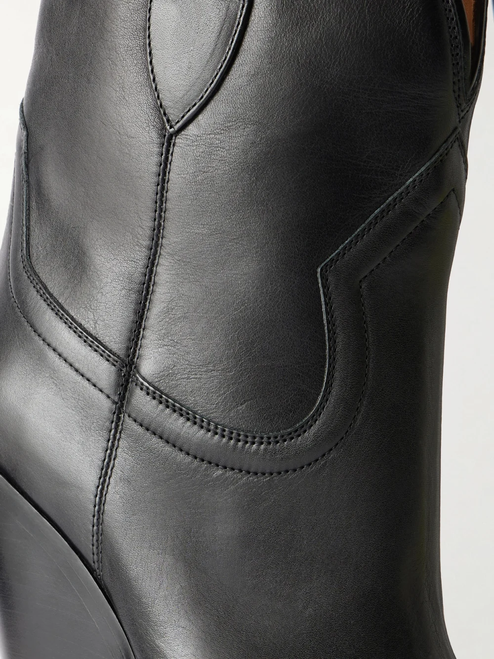Close-up detail of the Isabel Marant Leyane Leather Ankle Boots