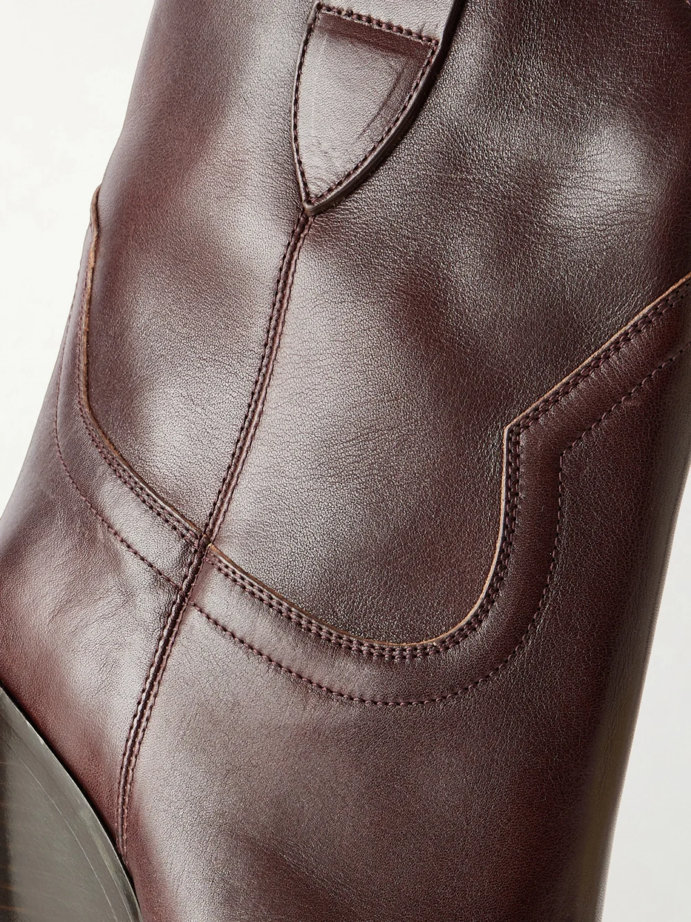 Close-up detail of the Isabel Marant Leyane Leather Ankle Boots