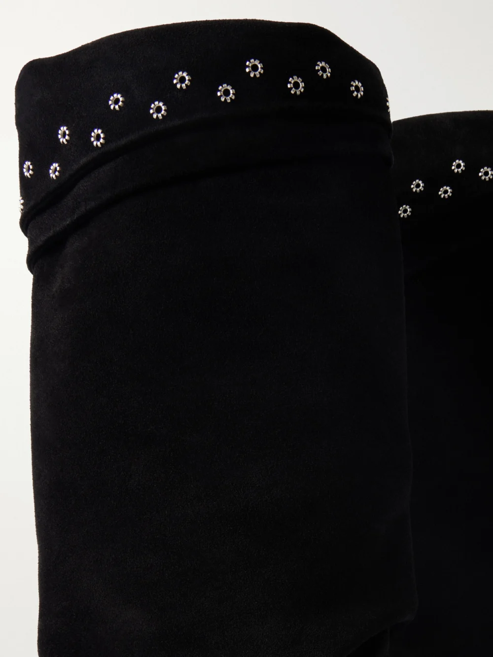 Close-up detail of the Isabel Marant Lezra Embellished Suede Ankle Boots