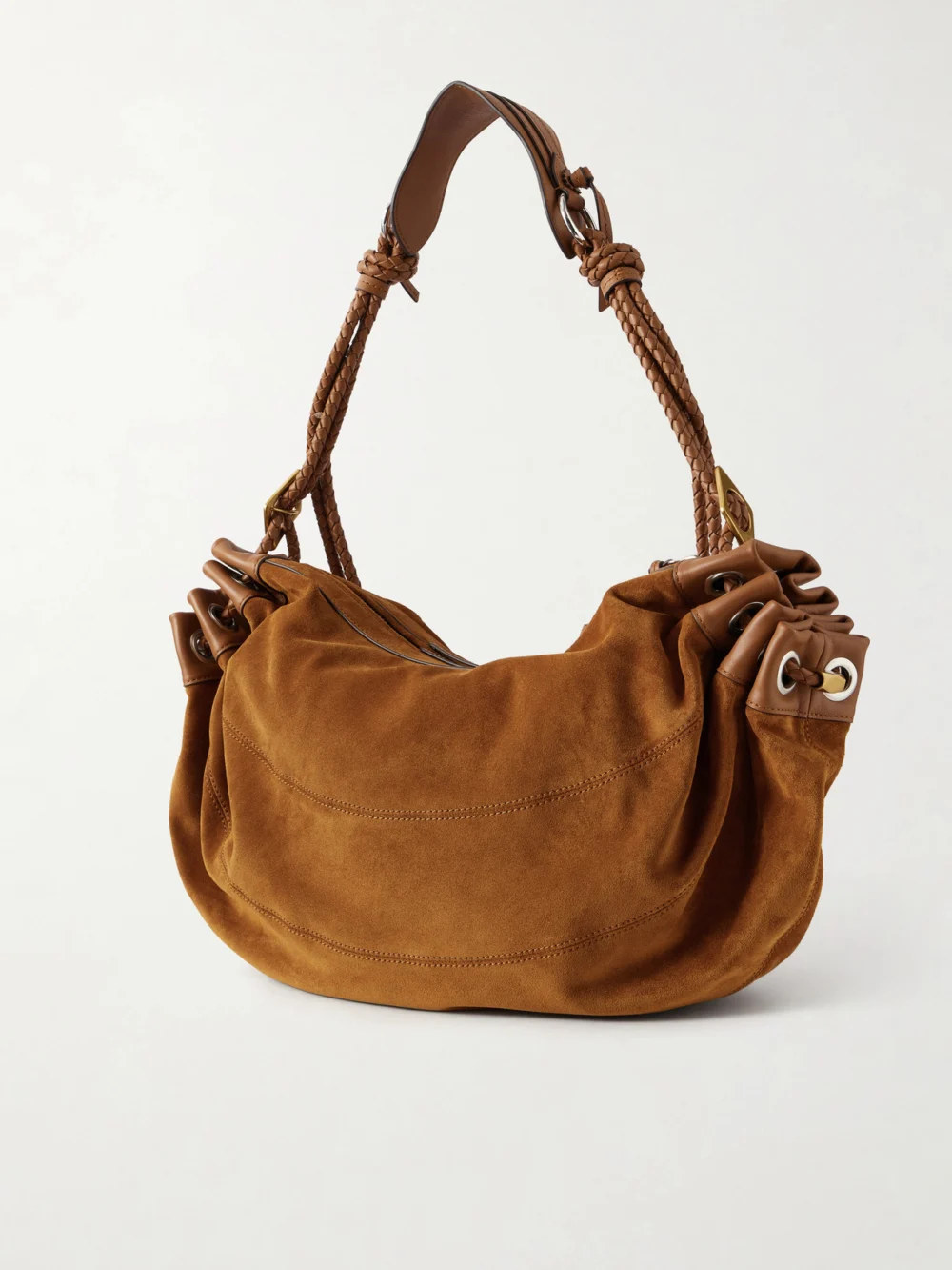 Back view of the Isabel Marant Maia Large Leather-trimmed Suede Shoulder Bag