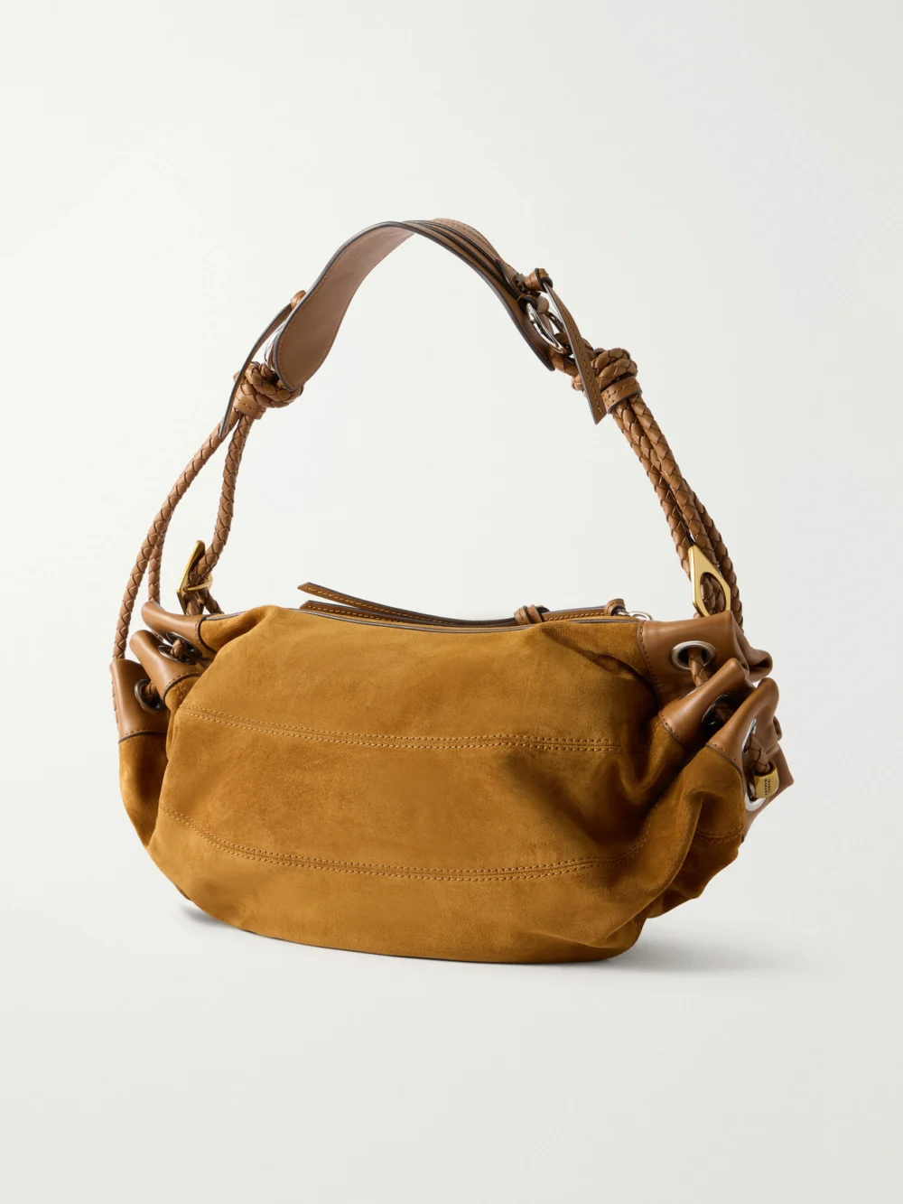 Back view of the Isabel Marant Maia Leather-trimmed Suede Shoulder Bag