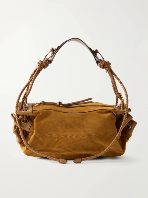 Isabel Marant Maia Leather-trimmed Suede Shoulder Bag