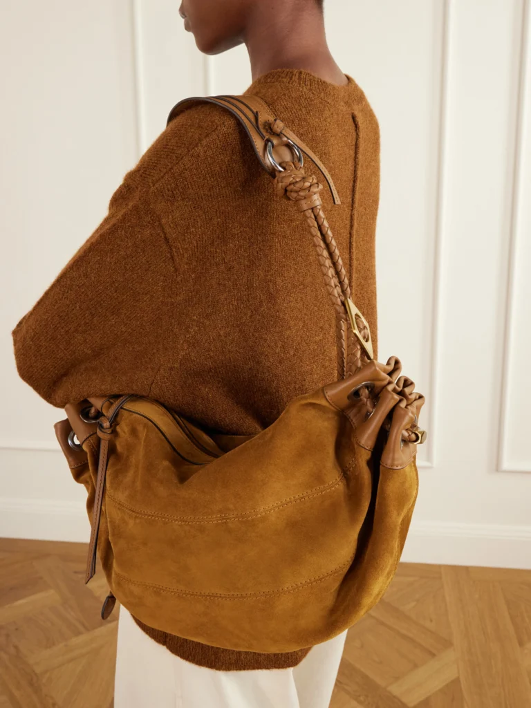 Isabel Marant Maia Leather-trimmed Suede Shoulder Bag