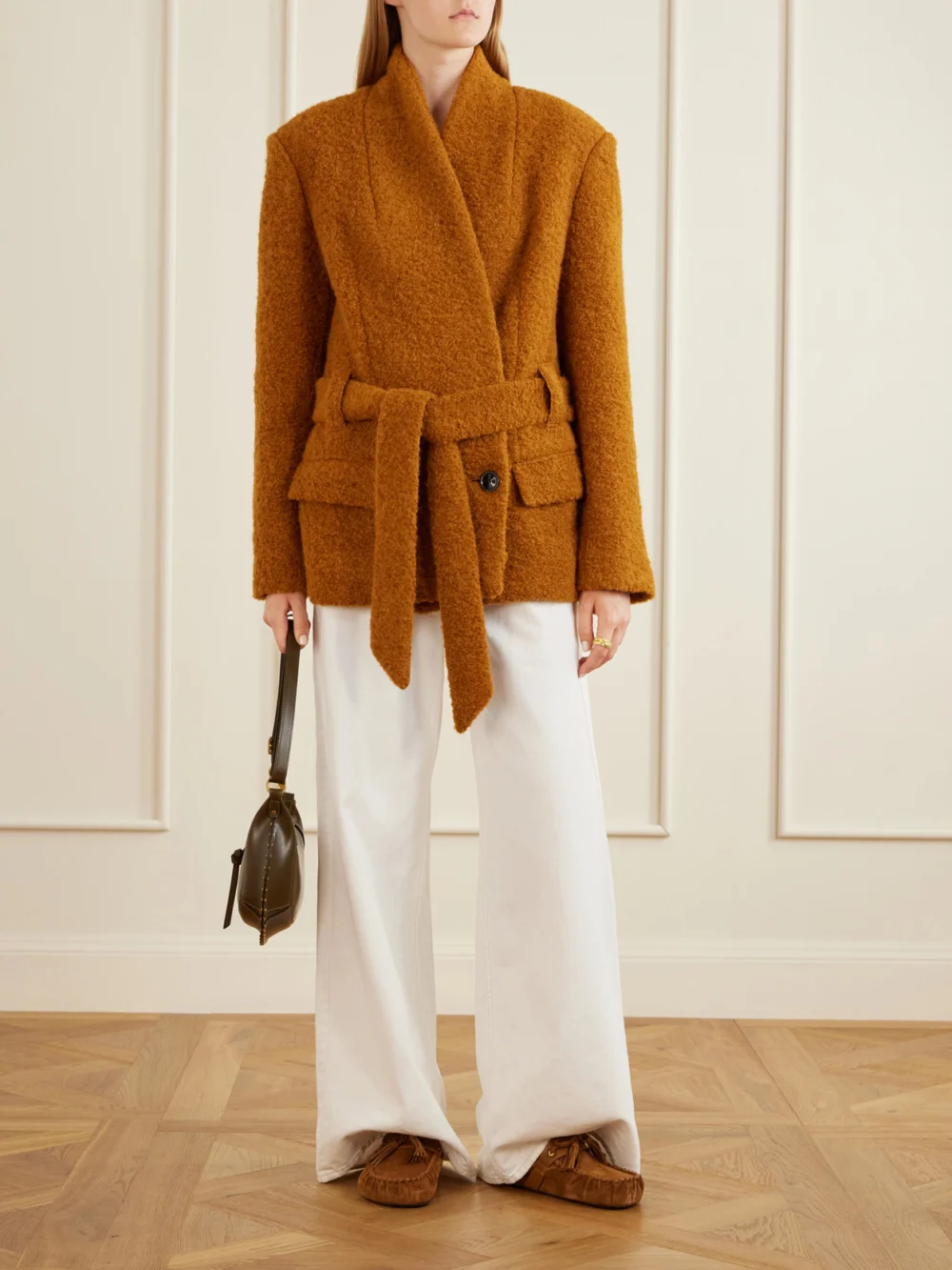 Isabel Marant Malvin Tasseled Leather-trimmed Suede Mules, styled view
