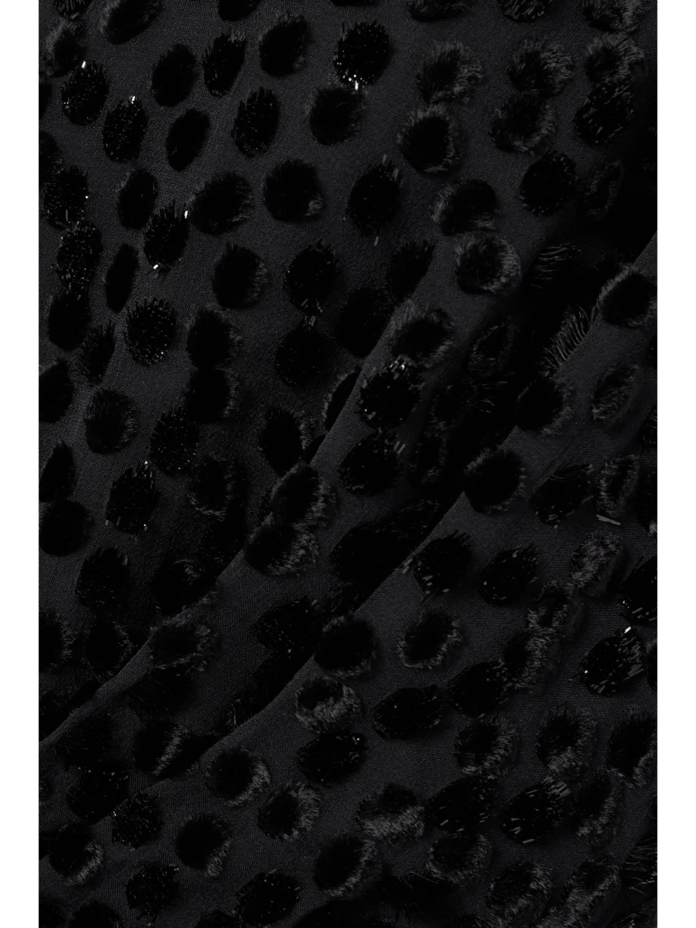 Close-up detail of the Isabel Marant Maray Metallic Flocked Chiffon Midi Dress