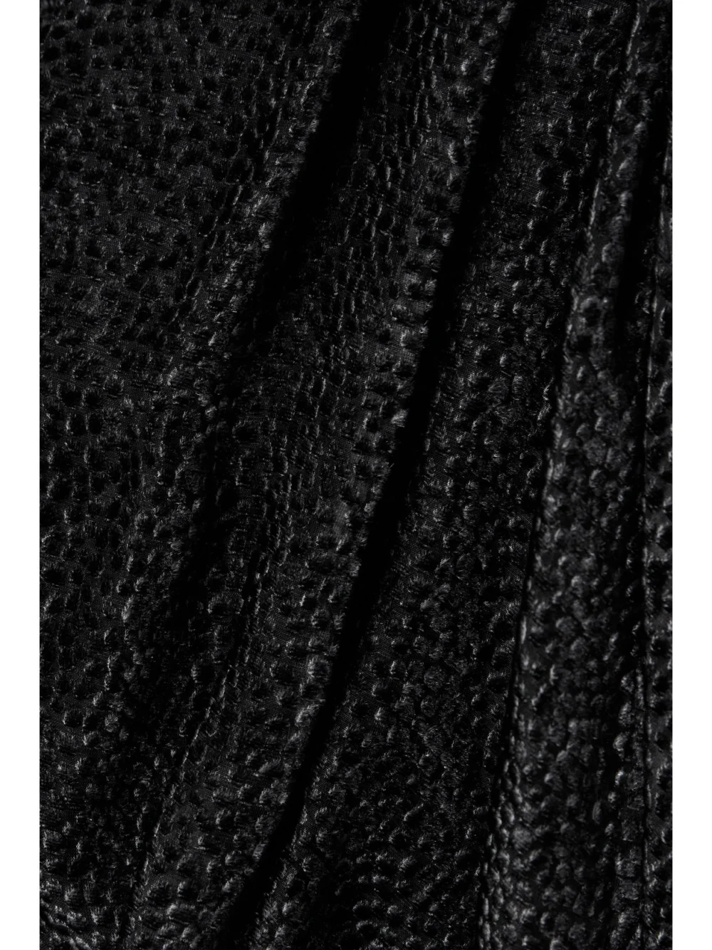 Close-up detail of the Isabel Marant Maray Ruched Flocked Silk-blend Chiffon Midi Dress